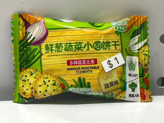 鮮葱蔬菜味小圓餅乾 Spring Onion Vegatable Flavor Biscuit